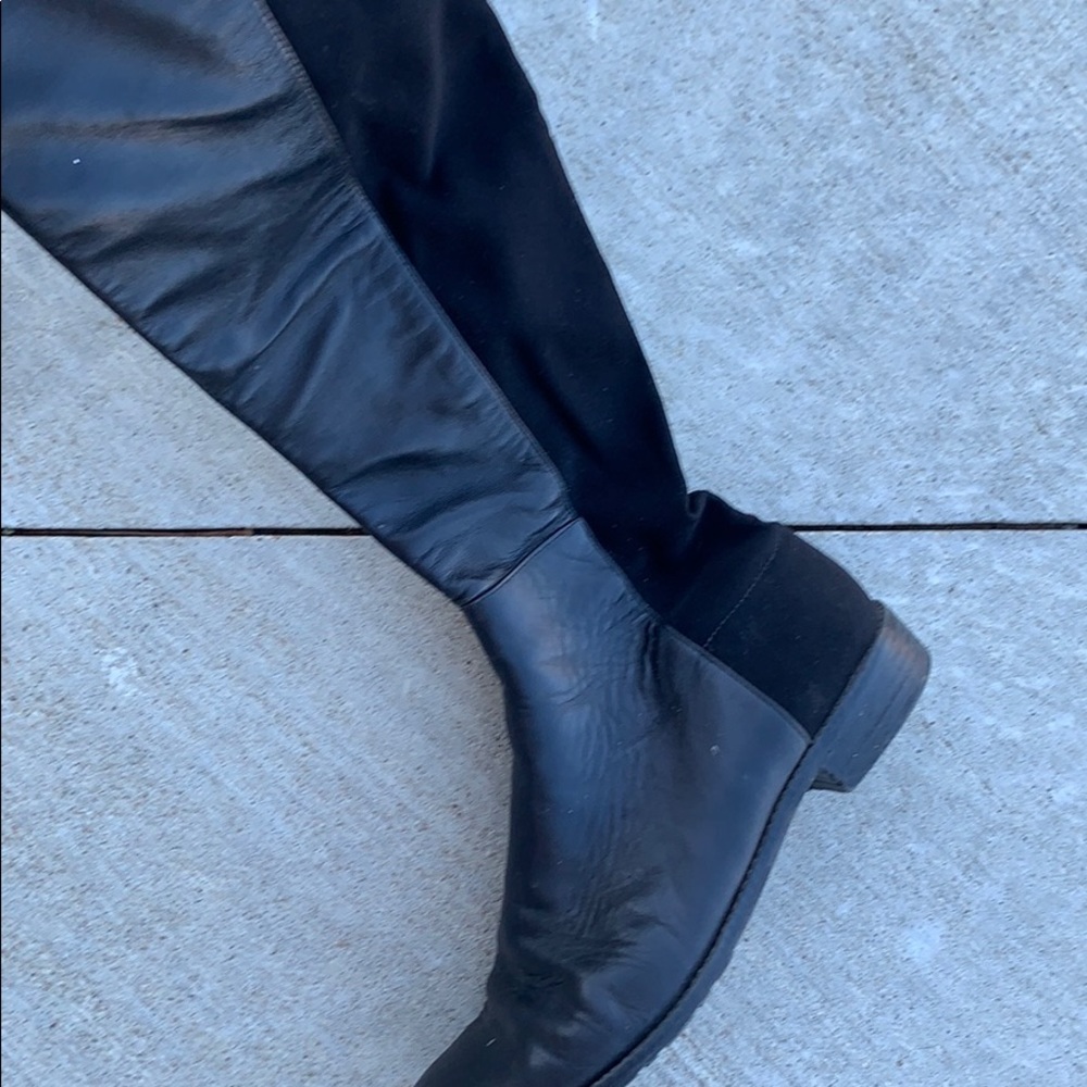 Stuart Weitzman over the knee black leather boots